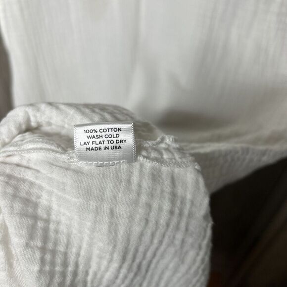 Ocean + Main Double Gauze Tunic Kaftan White Neutral Minimalist Size S/M - Picture 6 of 8